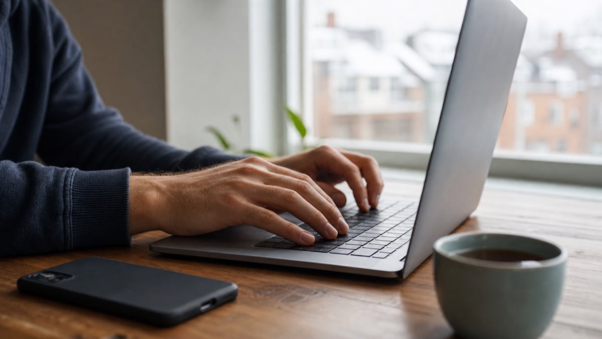 Hands typing a new study permit application on a laptop, the old IRCC portal transfer no longer an option