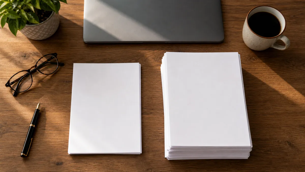 Comparison of the lighter SDS document set versus the thicker non-SDS regular stream document stack