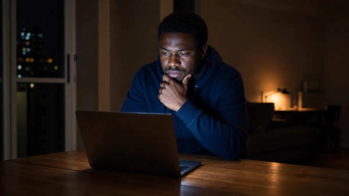 Nigerian study permit applicant reviewing IRCC notice on laptop