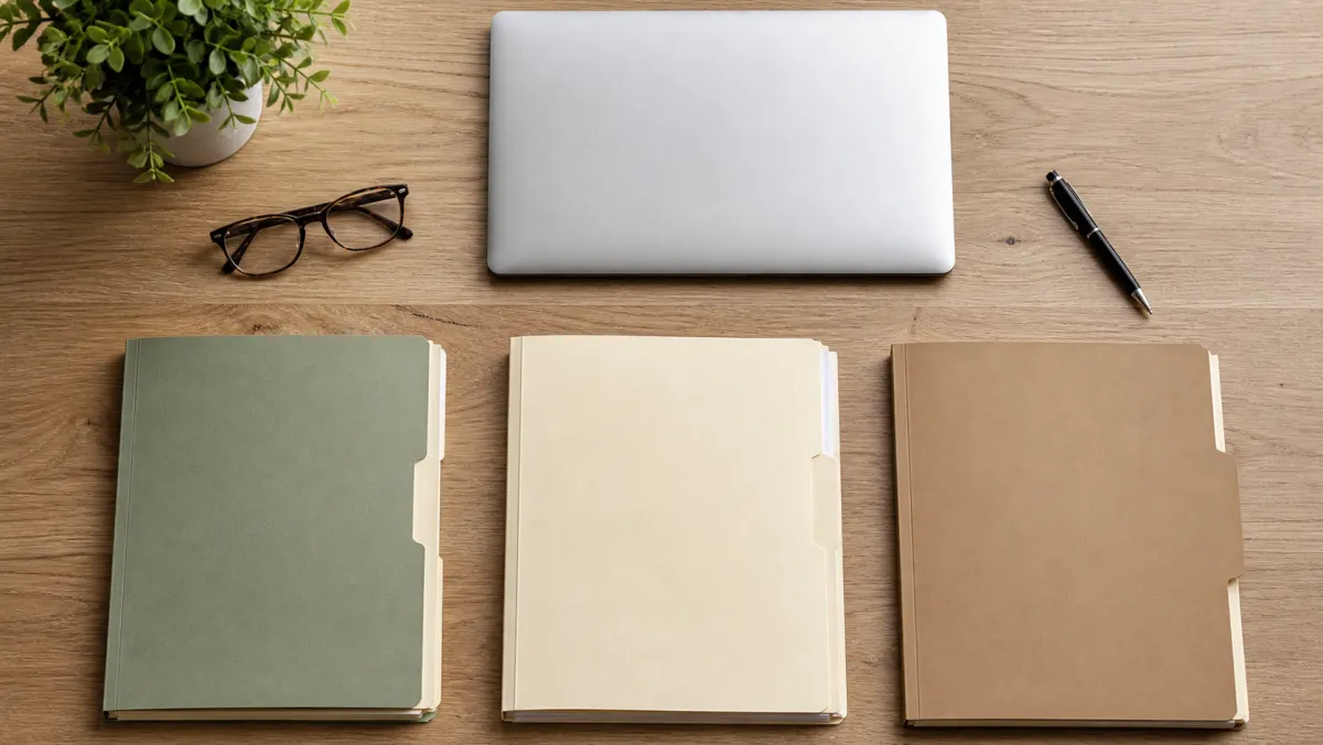 Three separate folders on a desk illustrating the three doors of IRCC for an online English course study permit decision