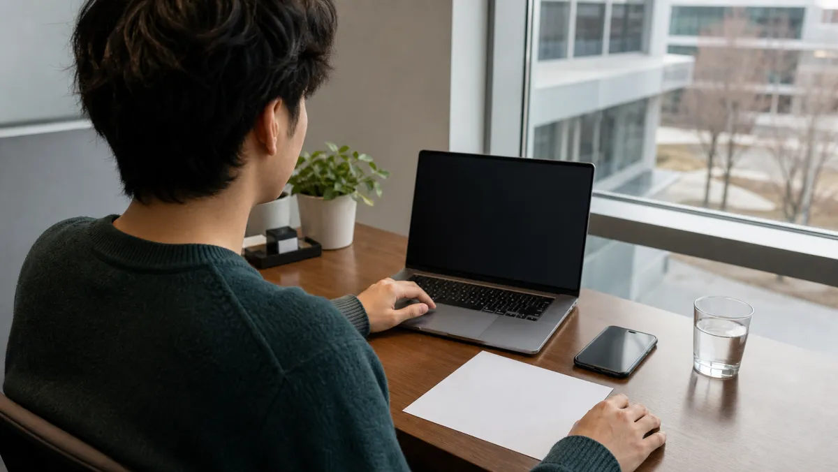 PGWP grad at a laptop checking the new Ontario Workforce Priority OWP rules and a job offer letter