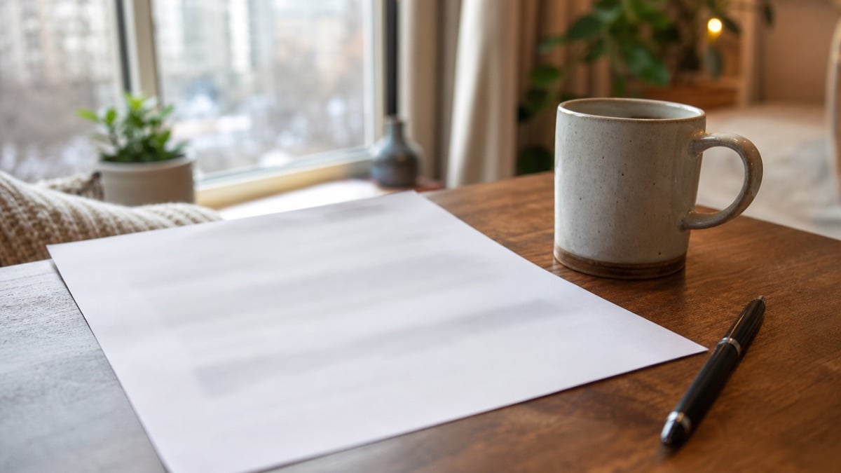Close-up of a university acceptance letter on a wooden desk with a coffee mug and pen, illustrating where a CIP code appears on an LOA